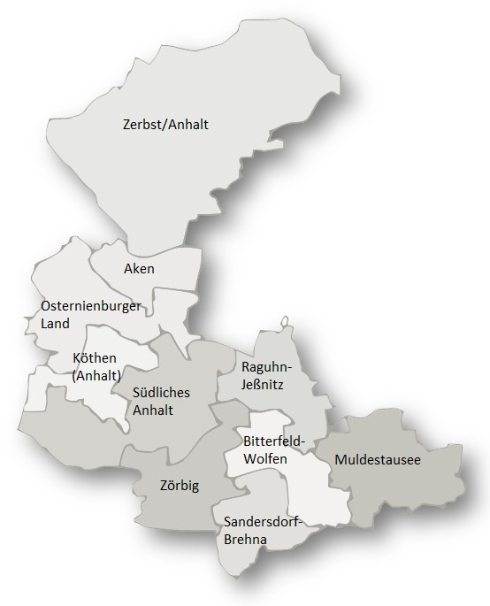 Karte Landkreis Anhalt-Bitterfeld